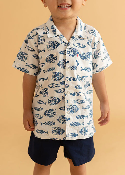 Boys Printed Shirt Set - Inkfish